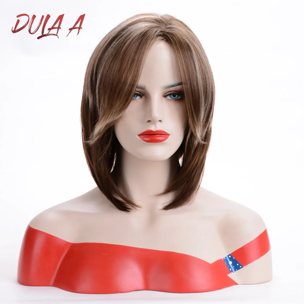 Dula a Ombre коричневые пепельные синтетические парики короткие волнистые волосы