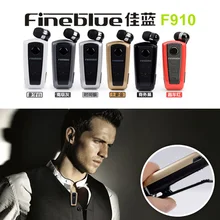 10 шт./лот настоящие Fineblue F910 выдвижные беспроводные Bluetooth наушники гарнитура стерео зажим для наушников Mic