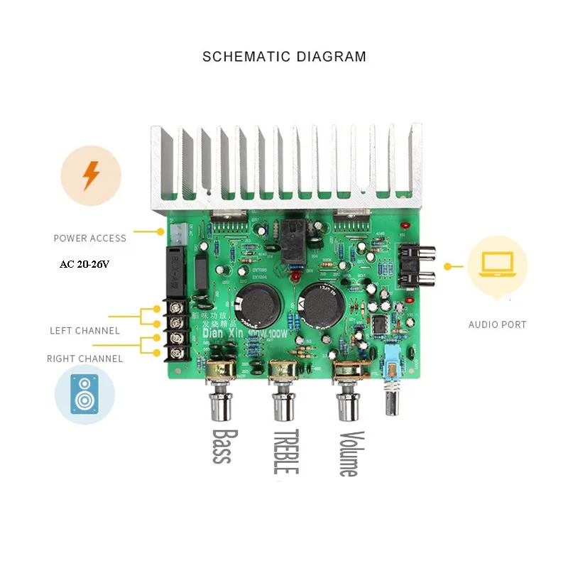 TDA7294 Φ 100w x 2 HIFI 0 стерео аудио усилитель мощности плата RCA тональная для DIY