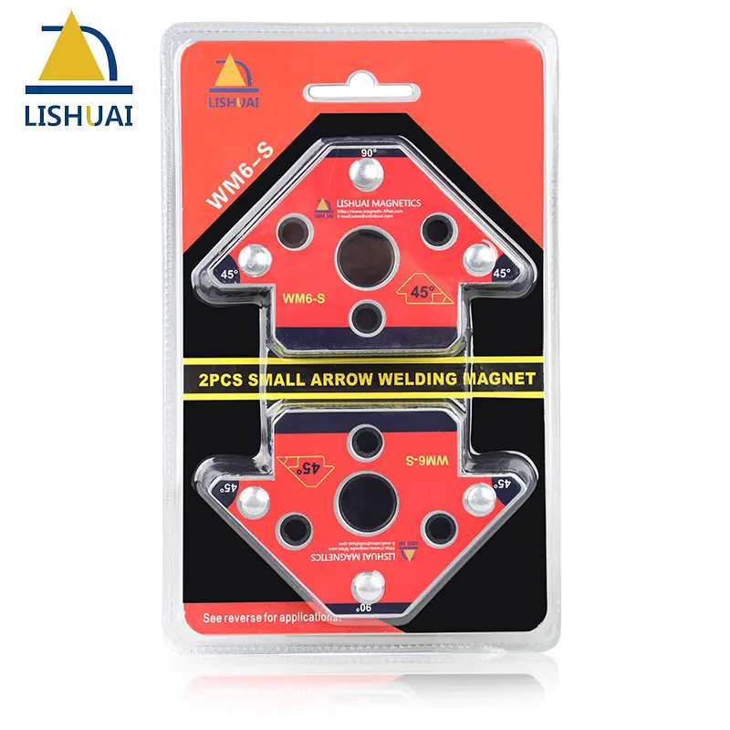 

LISHUAI 2pcs Arrow Magnetic Welding Holder Neodymium Magnet Welding Clamp Small Size WM6-S