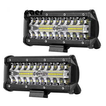 

2PCS 7Inch 120W Combo Led Light Bars Spot Flood Beam for Work Driving Offroad Boat Car Tractor Truck 4x4 SUV ATV 12V 24V