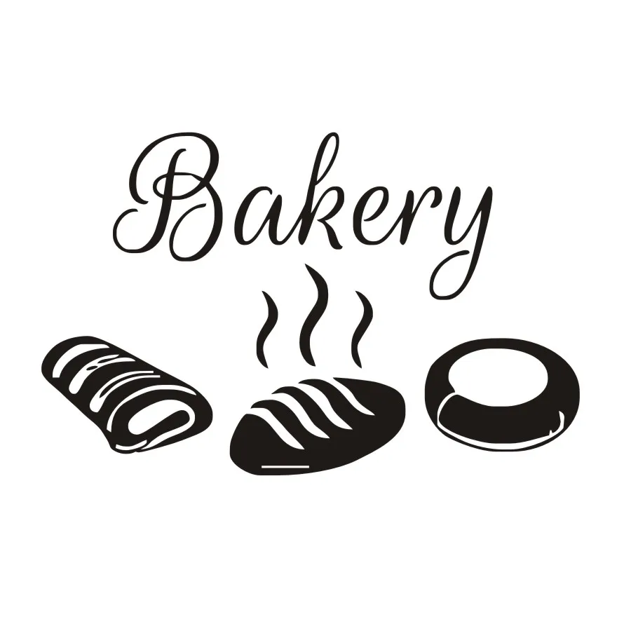 Bakery Kitchen Wall Stickers Decor,Hot Bread Decals Hollow Out Design Vinyl Waterproof Wall Decal Stickers
