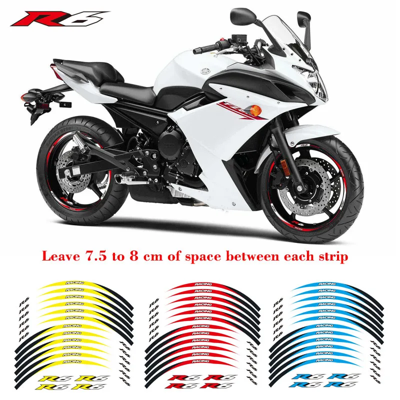 New Motorcycle 17 inch Tire reflective sticker 1set front&Rear Edge