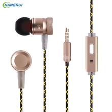 HANGRUI G63 Metal In Ear Earphones Bass Earbuds Wired Stereo Subwoofer Headsets With Microphone For iphone phones fone de ouvido