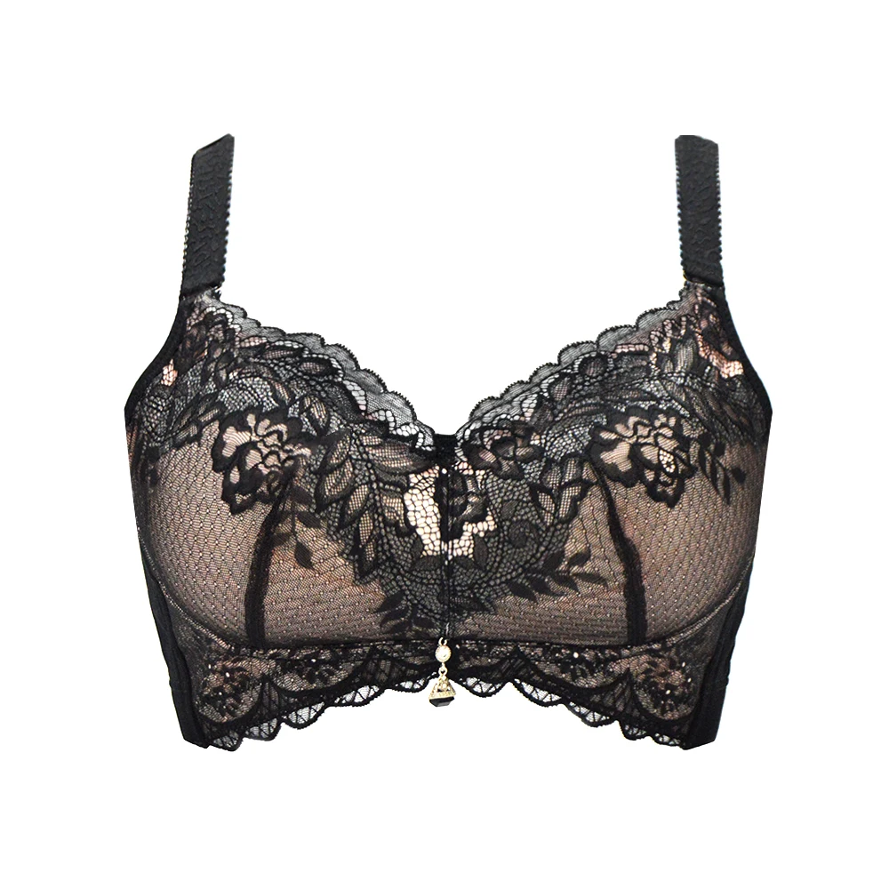 

women's lace bra&brief sets black bra Panties underwear women V Thin Cup Luxury Lingerie B C D 34 36 38 40 42 Wire Free