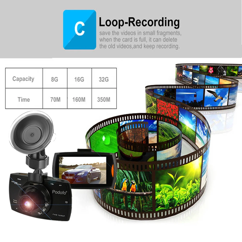 Small Dashboard Camera with BuiltIn Battery