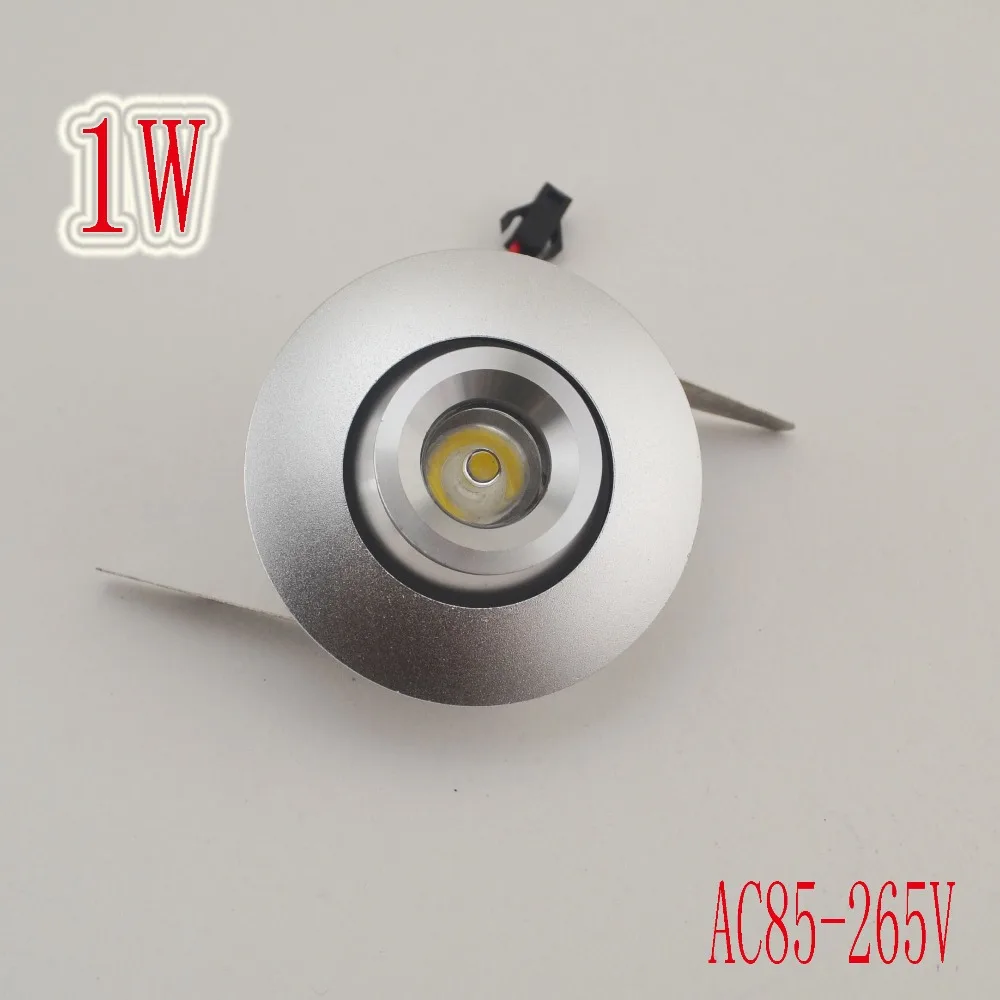 

1PCS 2016 Newes LED Ceiling light 1W LED Chip LED Recessed Downlight AC85-265V Jewelry Showcase spotlights backdrop