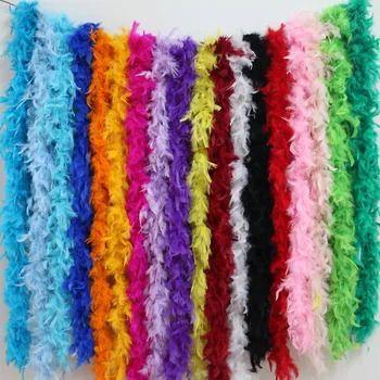 

2 meters chicken Feather Strip Turkey Feather Boa for wedding birthday party wedding decorations clothing accessories 1pc