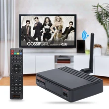 DVB-S2 Wirless ТВ Ресивер FTA Full HD 1080 P USB WI-FI поддерживает YouTube ключ powervu, biss резких перемен температуры видео рецепторов интеллектуальные комплект