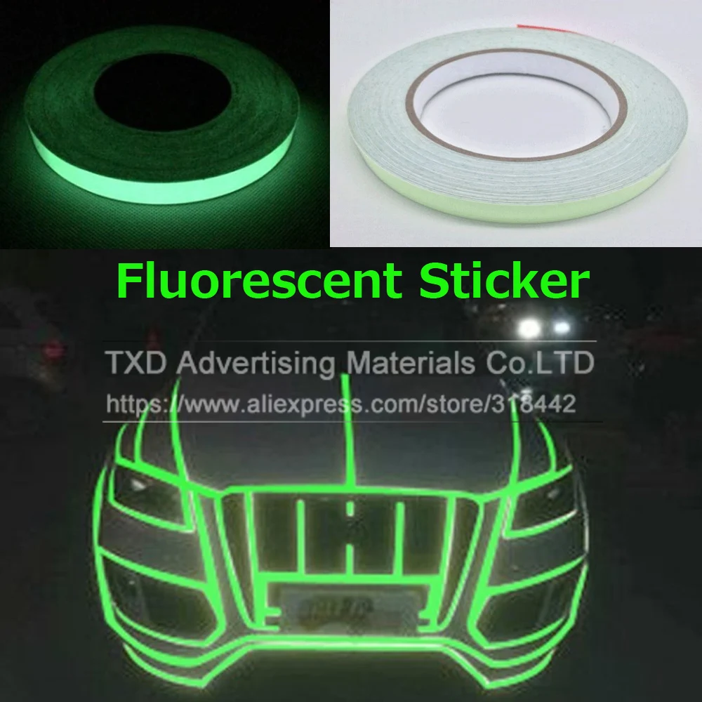 1.5CMx41M Green Fluorescence Sticker Car Luminous Tape Reflective Strip