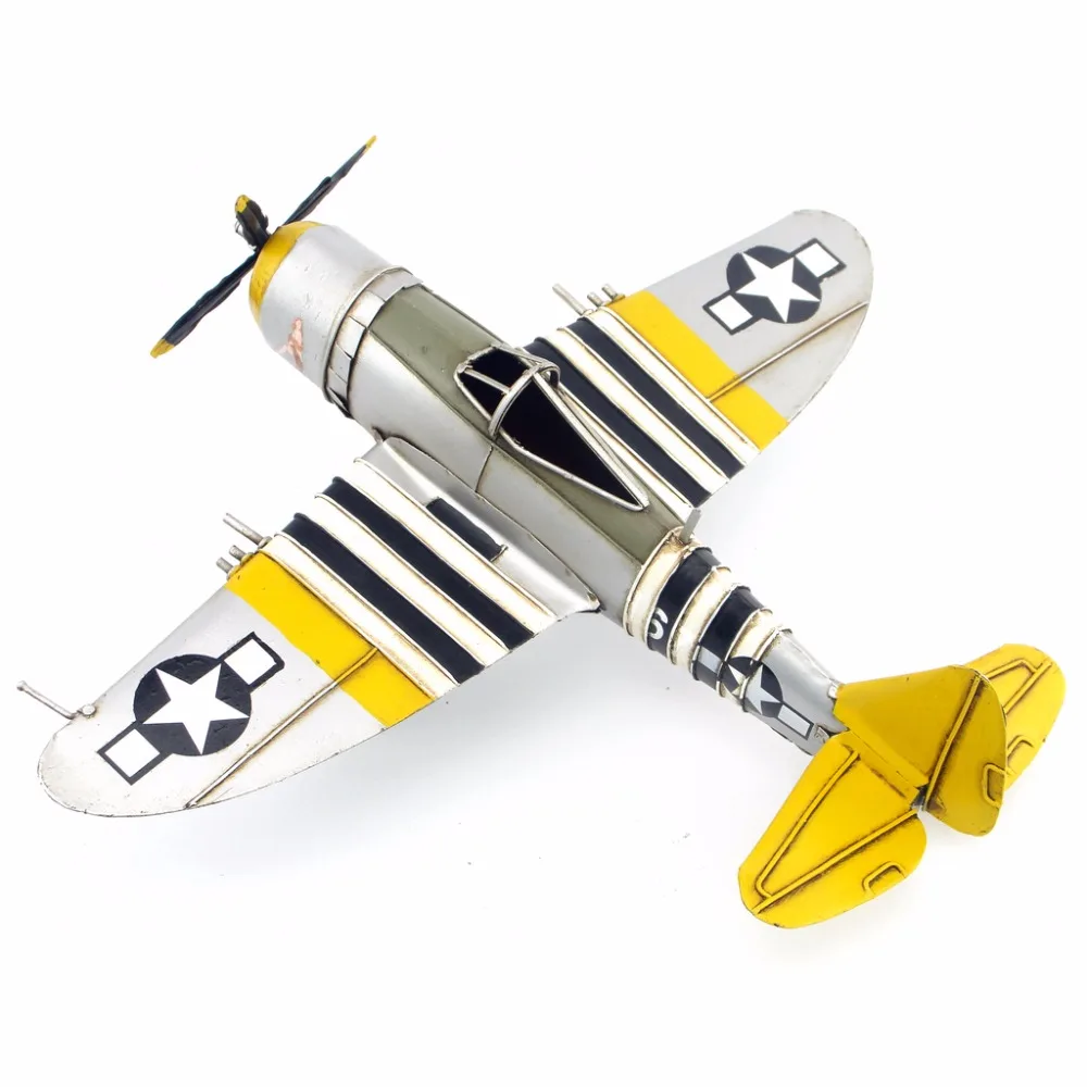 Античный оловянный самолет P-47 истребитель Thunderbolt украшения ручной работы модель самолета аксессуары для мебели домашний Декор подарок