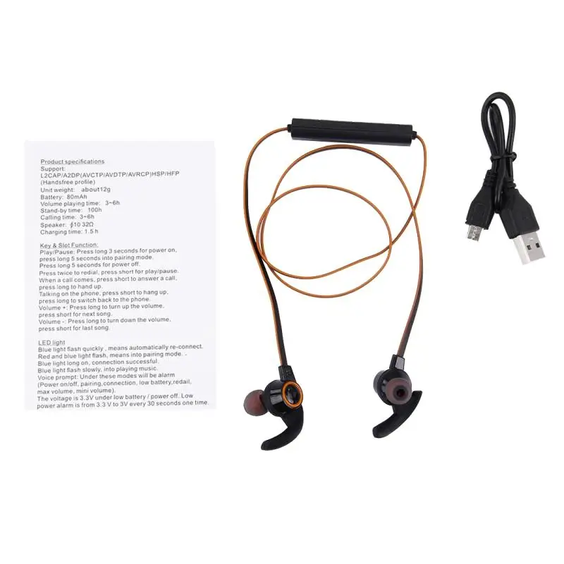 AMW-810 Sports In-Ear Bluetooth Earphone Earpiece Handsfree Stereo Headset Wireless Earphones with Mic for Samsung Xiaomi LG AMW-810 Sports In-Ear Bluetooth Earphone Earpiece Handsfree Stereo Headset Wireless Earphones with Mic for Samsung Xiaomi LG