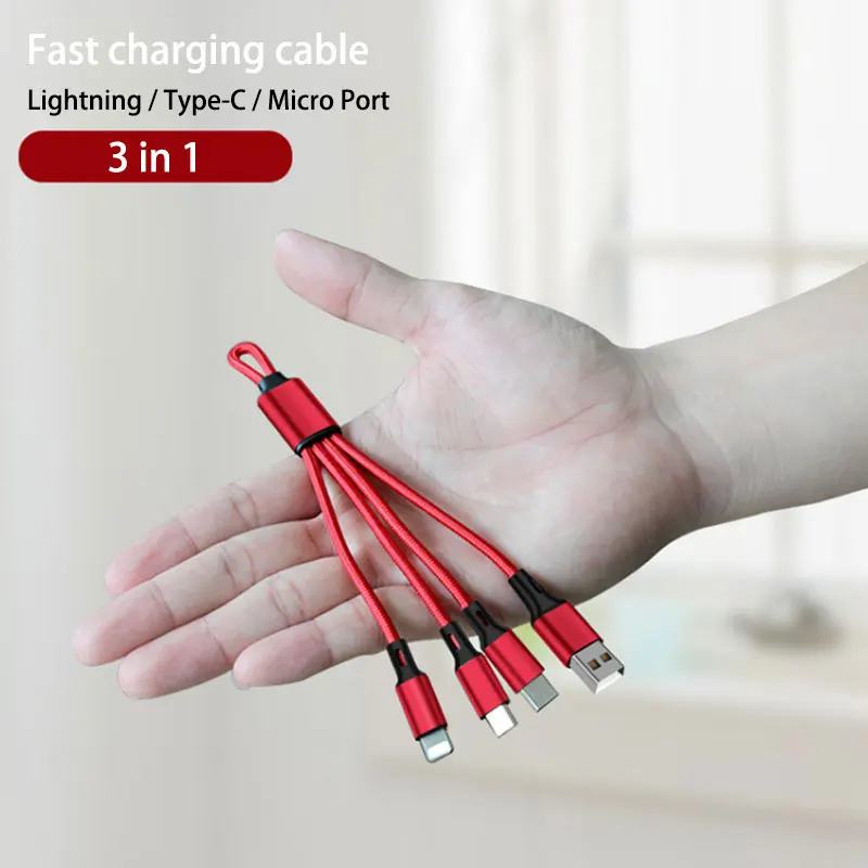 

Fast charging cable for iphone x xs samsung new all-in-one charging Wire Cord for xiaomi huawei type-c micro multi short cable