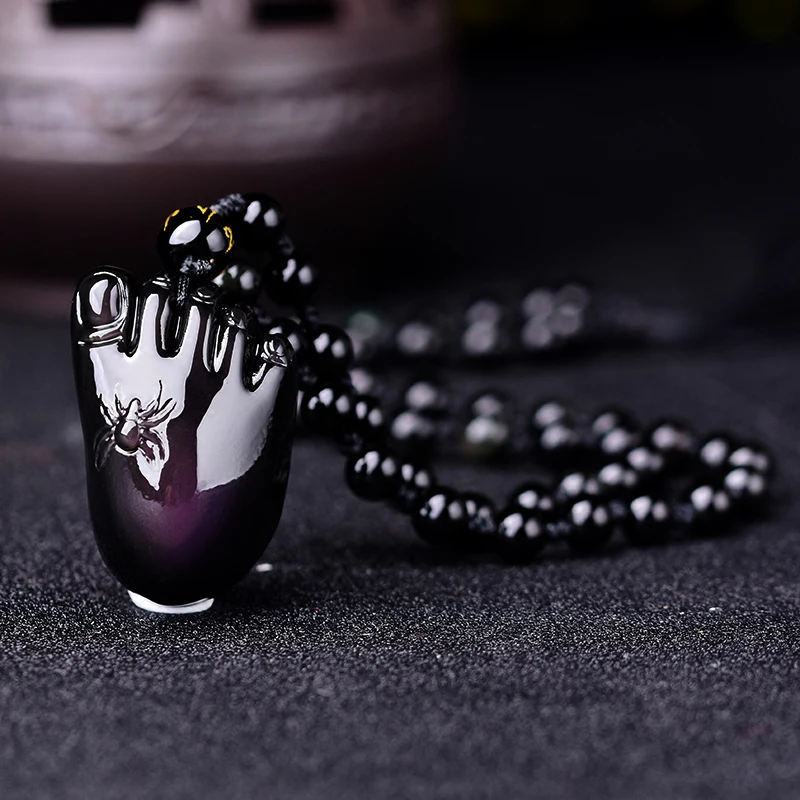 Obsidian Foot &quotcontenment&quot кулон с цепочкой трендовые ювелирные изделия для мужчин