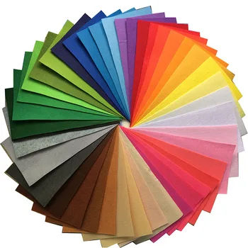 

40 colors/lot 15X15cm 1mm Thick Polyester Non-woven Felt Fabric Sewing DIY Tissu Patchwork Handcraft Hard Feltro vilt Sheet