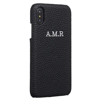 

Personalization Custom Pebble Grain Leather Gold Silver Initial Name For iPhone 11 Pro X XR XS Max 6S 7 7Plus 8 8Plus Phone Case