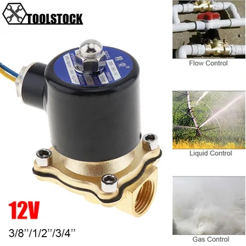 

Air Solenoid DN15 DC 12V Electric Solenoid Valve 1/2" 3/4" 3/8" Brass Water Valve Normally Closed for Water Oil