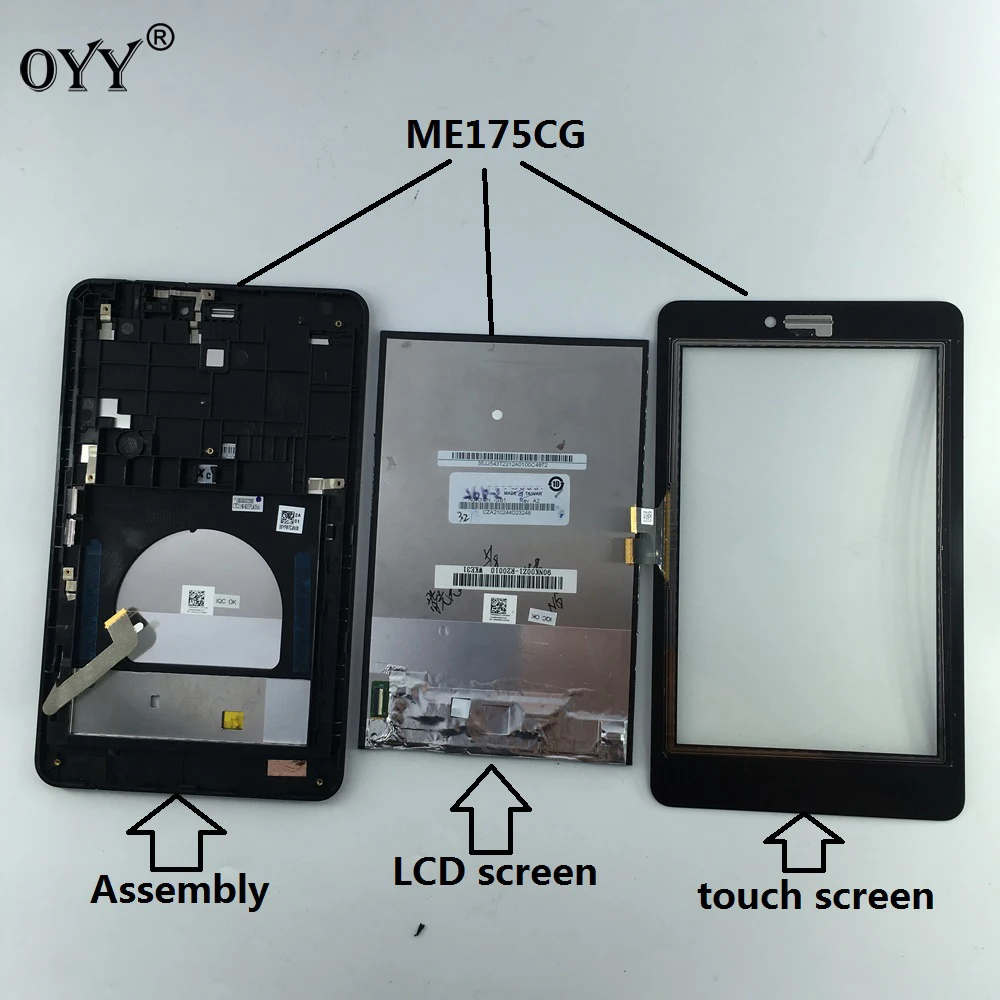 Емкостный сенсорный экран ЖК-дисплей дигитайзер стекло в сборе с рамкой для Asus Fonepad 7 Memo HD 7 ME175 ME175CG K00Z