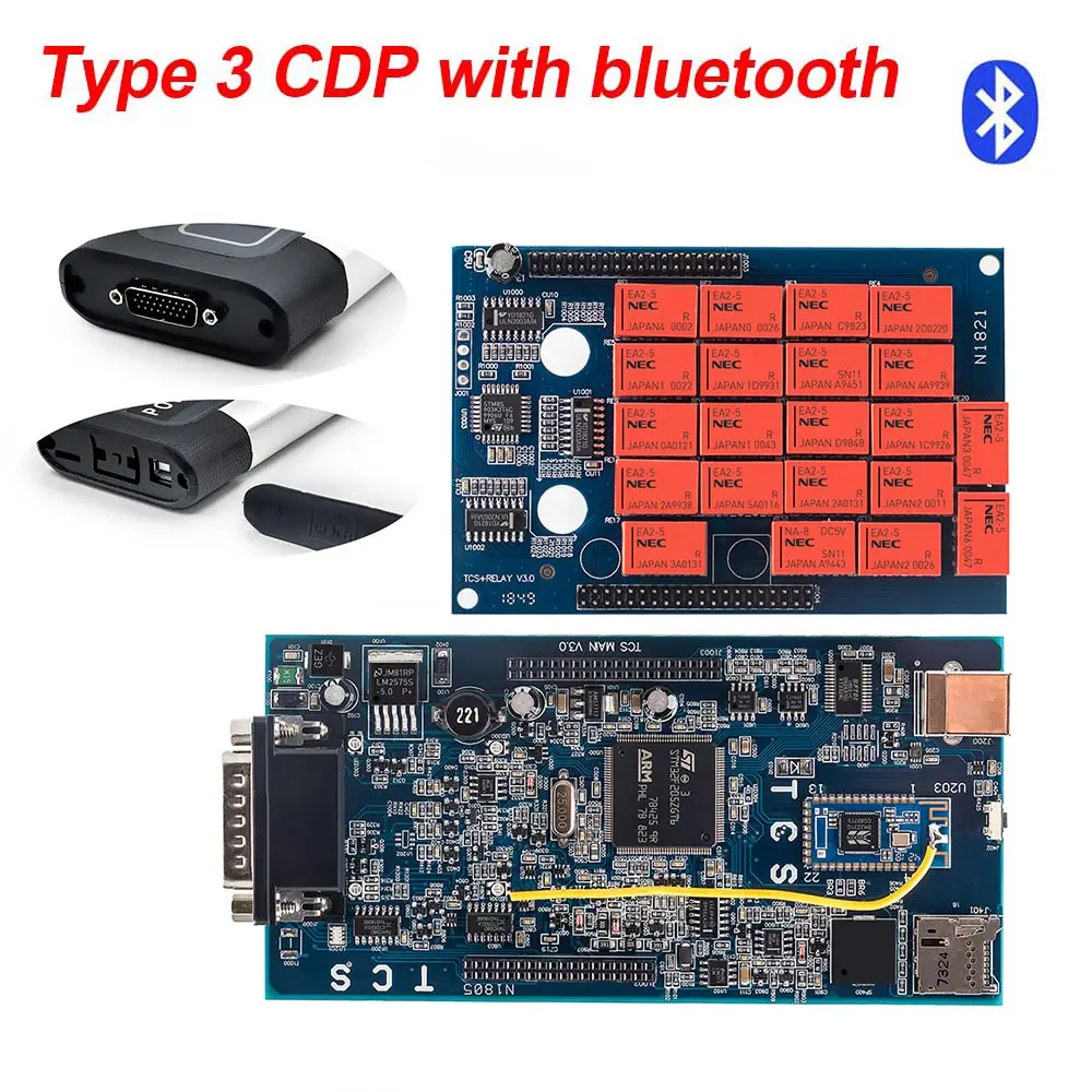 CDP TCS CDP Pro Plus Bluetooth,00 с ключом для автомобилей/грузовик obd2 диагностический инструмент же как multidiag Pro mvd считыватель кода - Цвет: Type 3 Auto cdp