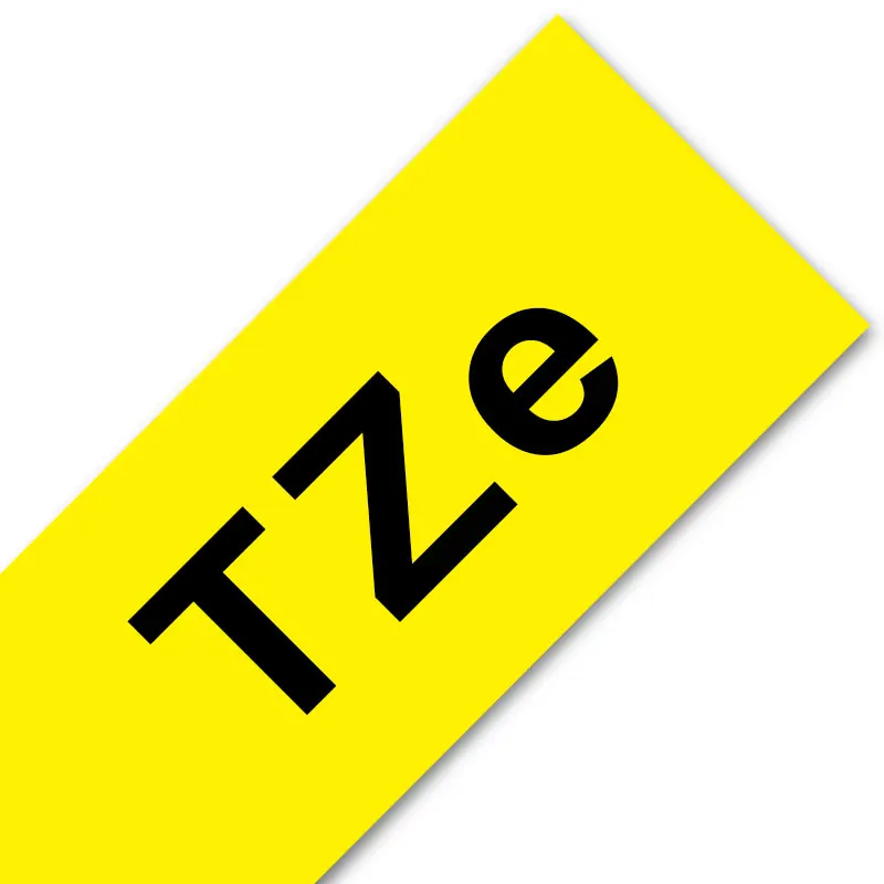 Юнистар TZe-211 TZe-611 ламинированные 6 мм x 8 м совместимый принтер наклеек Brother P-touch tze ленты белого и желтого цвета смешанные Цвет TZe 211 tze211Label чайник - Цвет: Black on Yellow