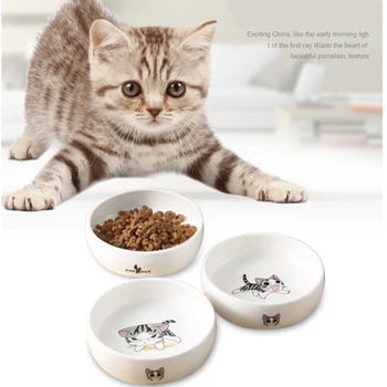 

Pet Ceramic Bowl Cartoon Pattern Cat Face Bowl Cat Pot Small Dog Cat Water Bowl Pet Supplies