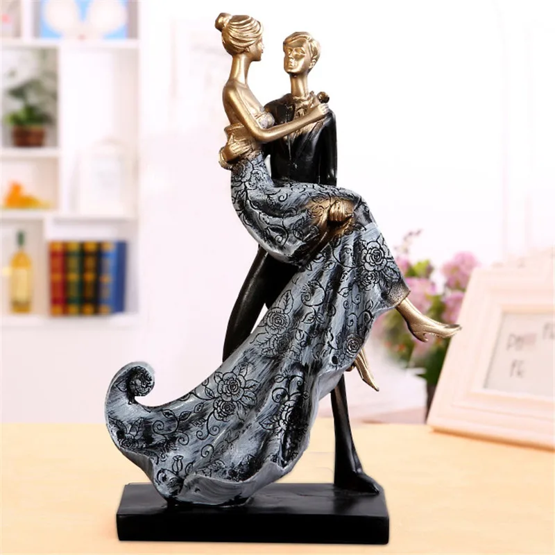 Elegant Figurines Miniatures Home Decor Table Craft LOVE Couple Statue