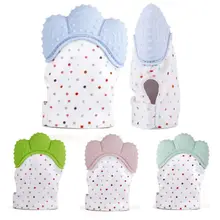 Детские перчатки для маленьких мальчиков и девочек младенца силикона перчатка для режущихся зубов прорезывания зубов перчатки конфетная обертка звук Прорезыватель для зубов