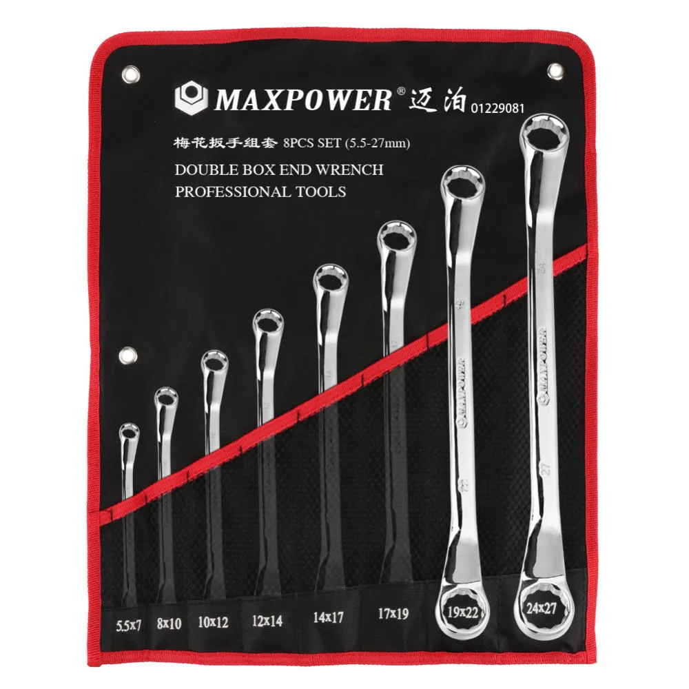 

8pcs/Set Double Box Open End Wrench Ratchet Handle Spanner Dual Head End Ring Spanner Universal Car Repair Tool Set High Quality