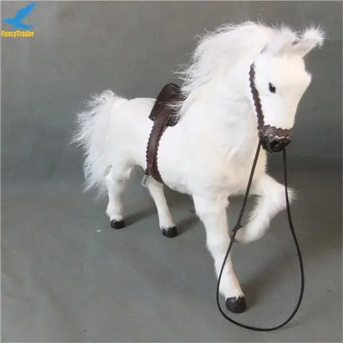 Fancytrader Simulation 16 Scale Ferghana Horse Toy with Saddle Home Decoration Photograph Prop Great Rare Collection 3 Colors (4)