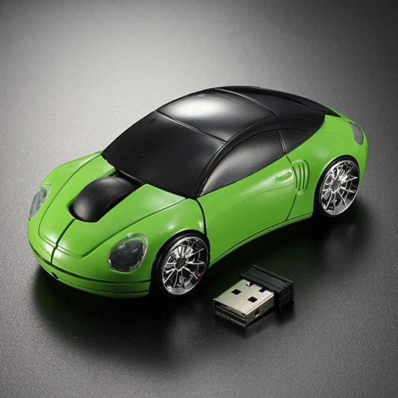 Brand New High Quality Green Laptop Computer Car Shaped Mouse 1600DPI