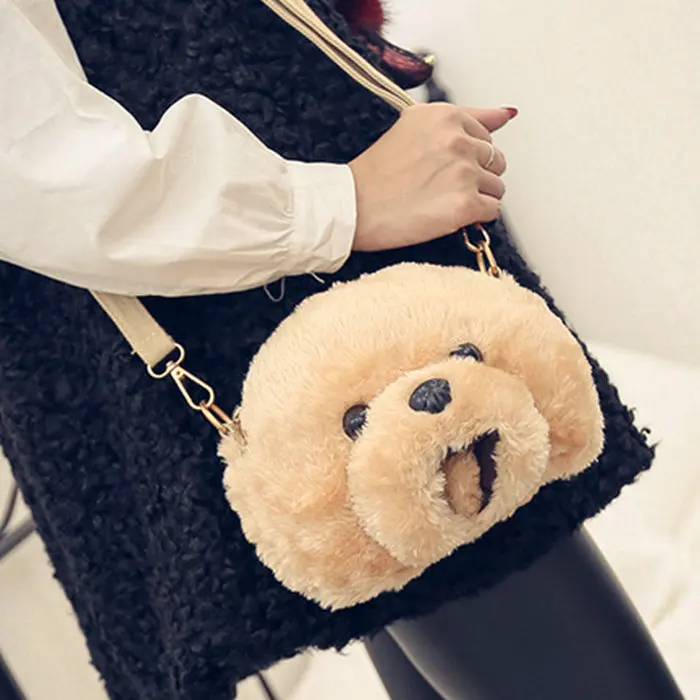 

Euroupe and america style lovely small bear mini cross shoulder bag soft sister hot sale fashion brown and black messenger bag