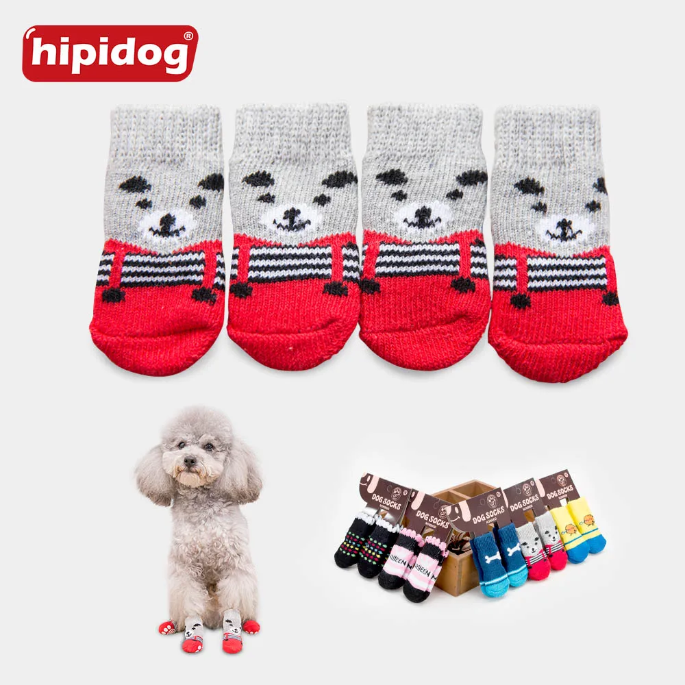 Hipidog Doggies 1 Set 4pcs Spring Autumn Winter Socks Non Slip