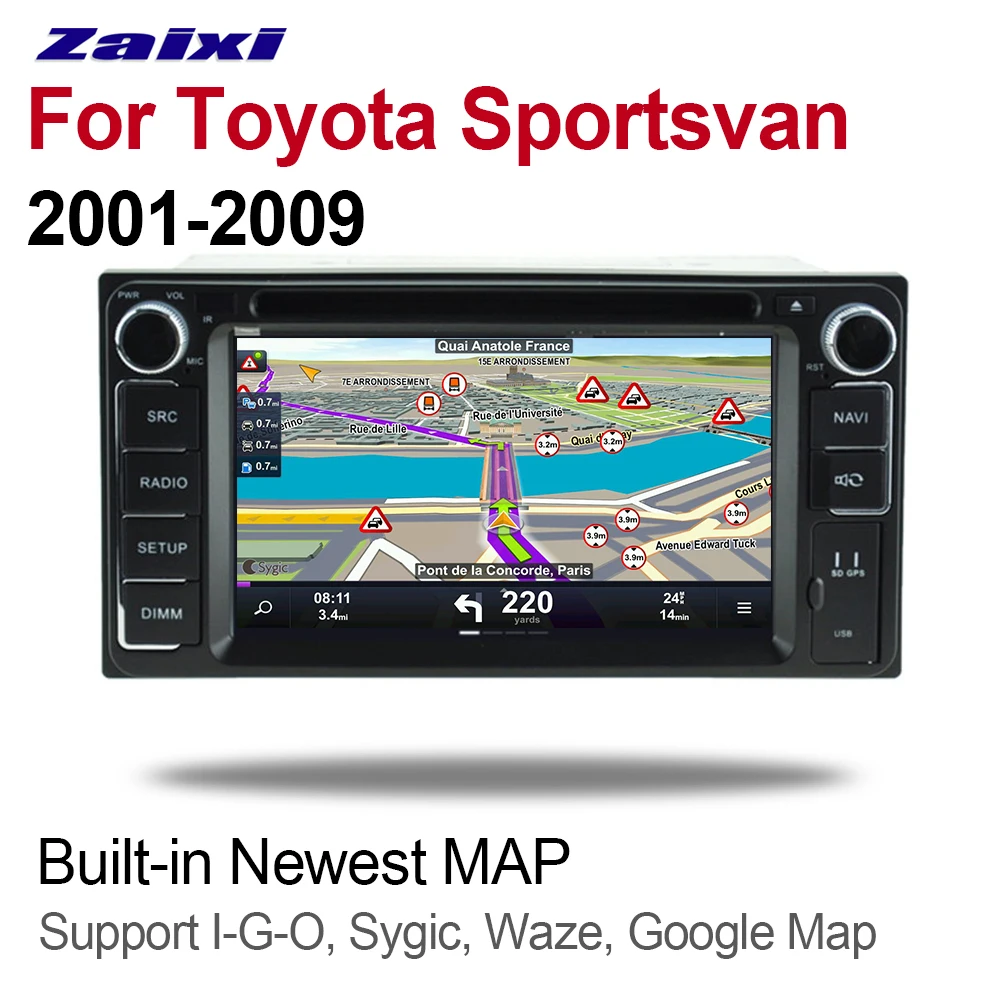 Best ZaiXi For Toyota Sportsvan 2001~2009 2 DIN Car Android 9 GPS Naviation Multimedia system Bluetooth Radio Amplifier WIFI HD 3