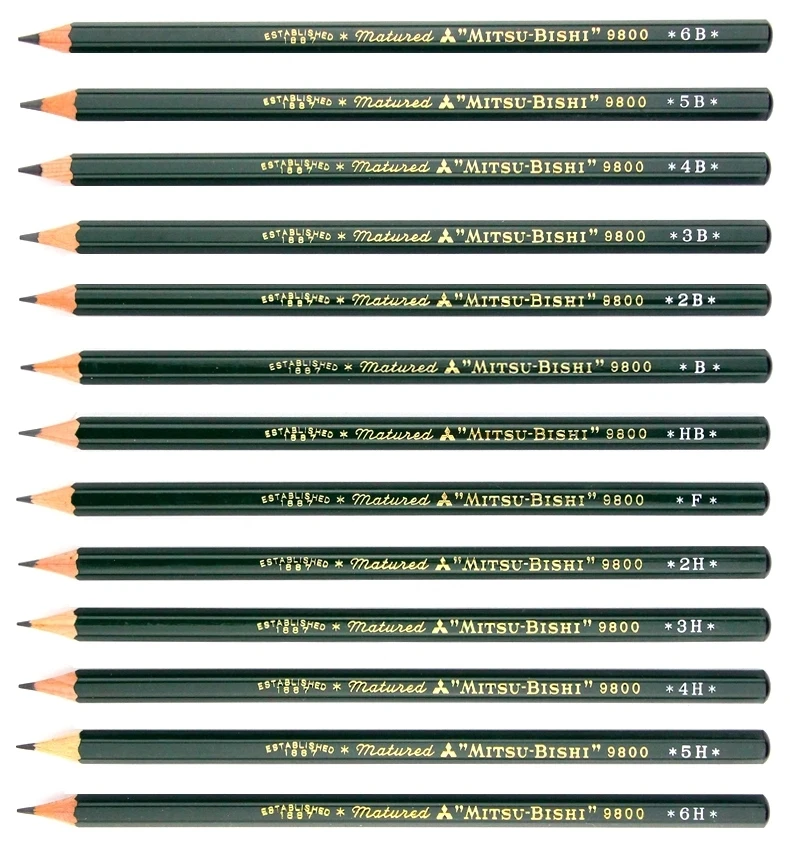 Карандаш Uni Mitsubishi 9800 для рисования и эскизов|pencils for writing|pencils drawingpencil pencil |