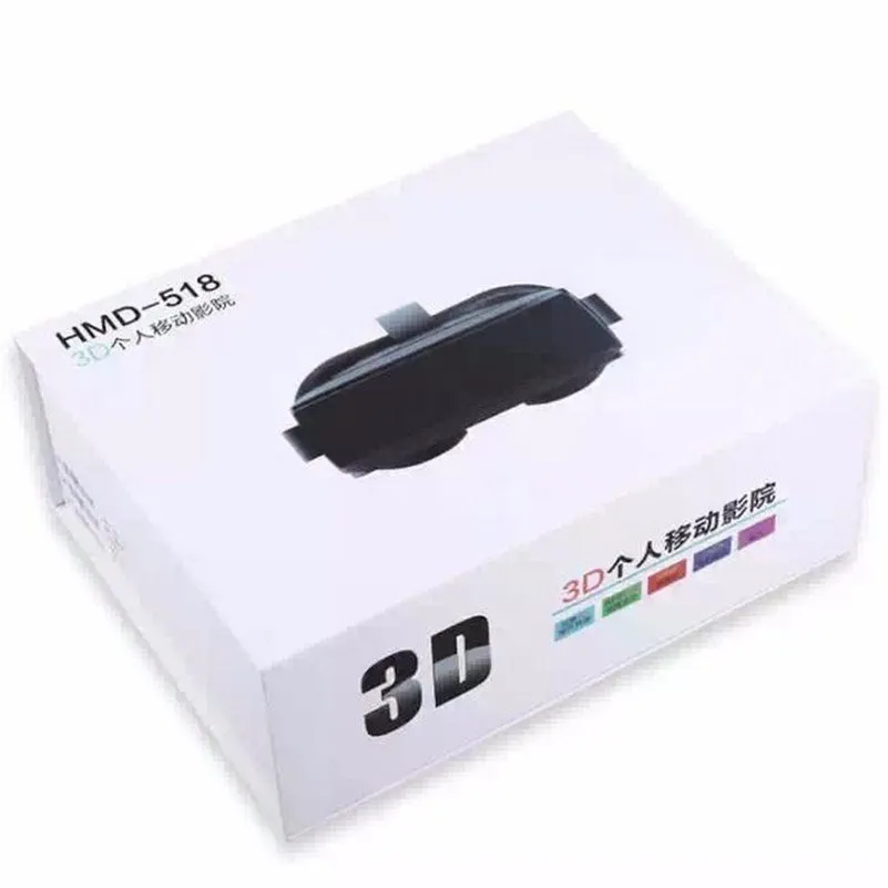 VR Box 3,0 профессиональные очки 46 для ПК HMD-518 3D частный мобильный кинотеатр 80 дюймов 640*360 8G rom Высокое разрешение двойные линзы