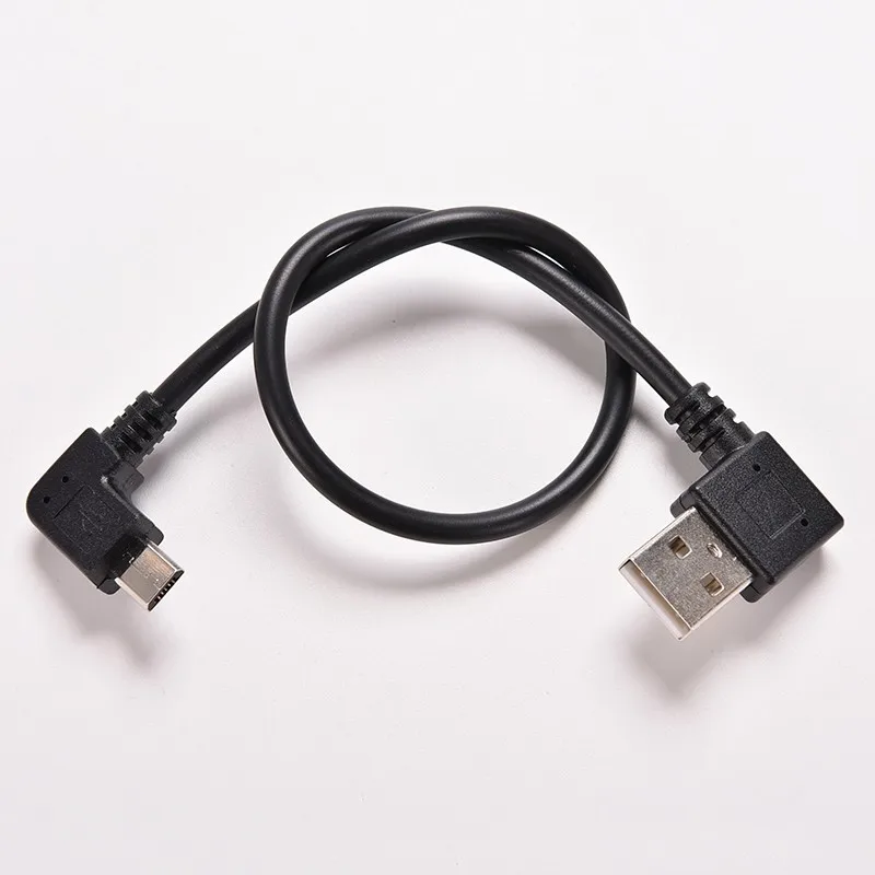 1PC 27cm Micro USB 5 Pin Male Cable Cord Adapter Connector Converter Right Angle USB 2.0 Male To 90 Degree Left Angle BoMiVa