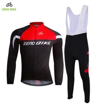 ZERO BIKE Men’s Breathable Long Sleeves Bicycle Clothing Bib Pants 3D Gel Pad MTB Bike Cycling Jersey Ropa Ciclismo