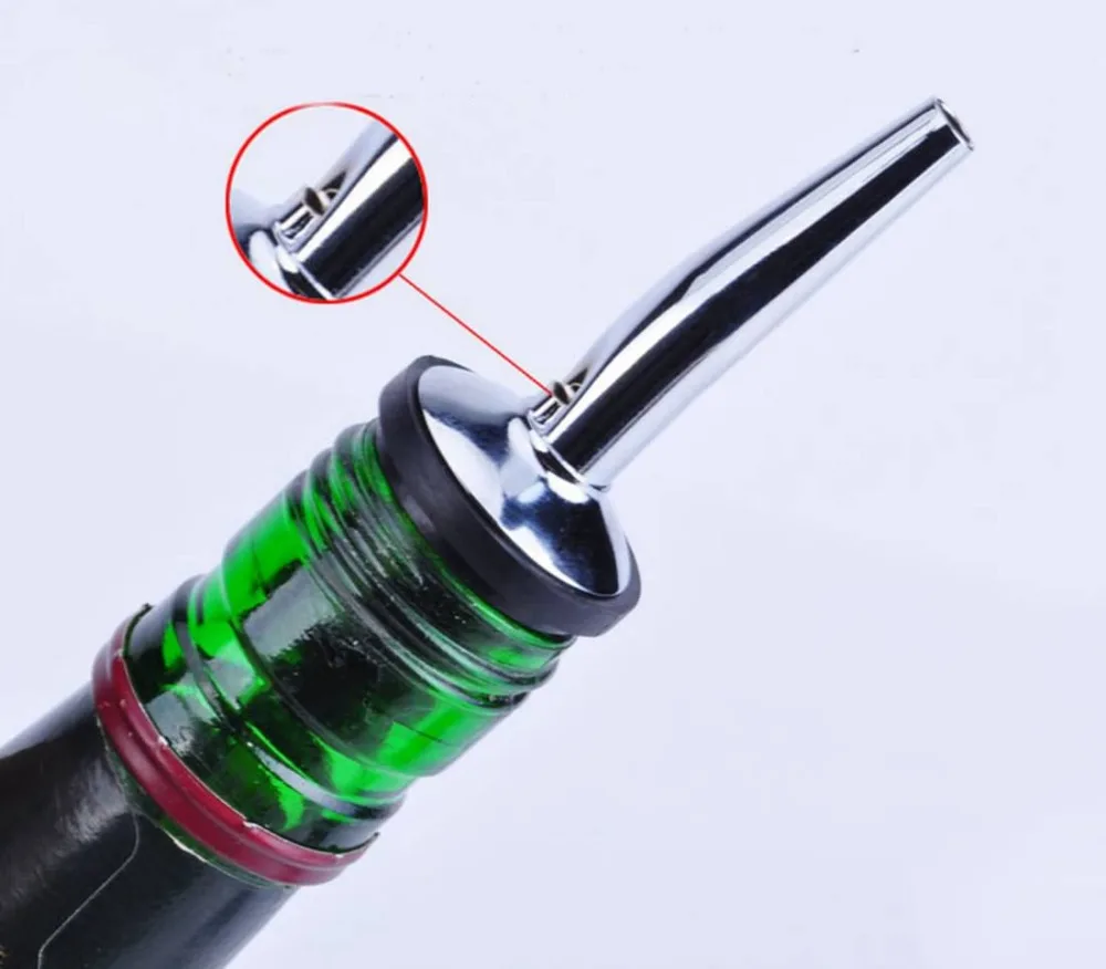 1 шт. Ликер Дух Pourer Wine Pourer Аэратор Нержавеющая сталь Wine Pourer Бутылки вина Налейте Носик Пробка Barware - изображение