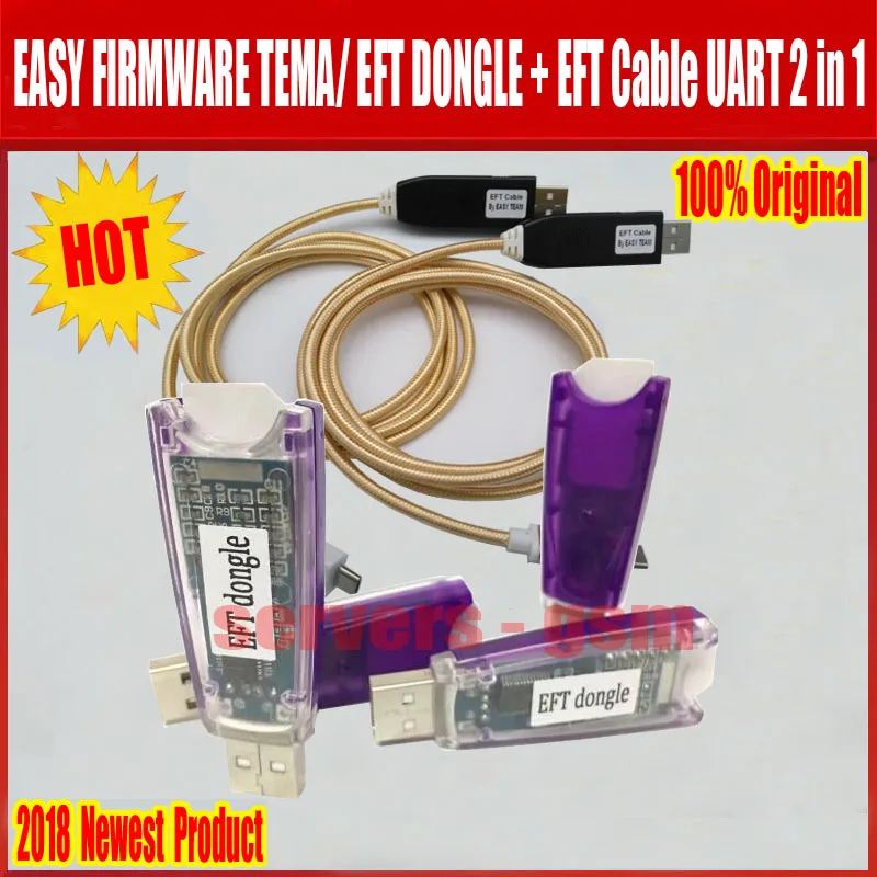 2018 Новые 100% оригинальные легко прошивки TEMA/EFT DONGLE + EFT кабель UART 2 в 1 Бесплатная доставка