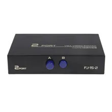 1-2 монитор переключатель VGA Видео сплиттер конвертер адаптер Коробка 2 порта HD 1600X1280 VGA общий переключатель высокое качество