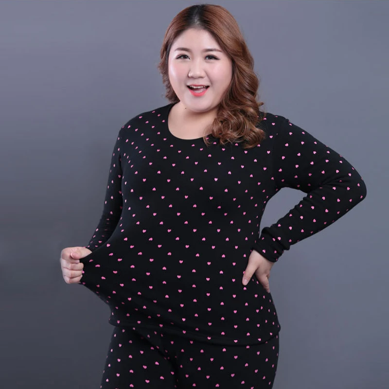 Новинка 2019 2XL 6XL плотные зимние теплые подштанники костюм для женщин плюс размер