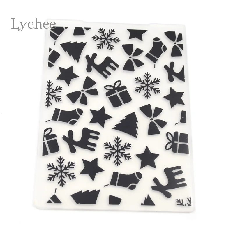 

Lychee Embossing Folder Scrapbook DIY Album Card Tool Plastic Template Stamping Christmas Present Gift Socks Snowflake
