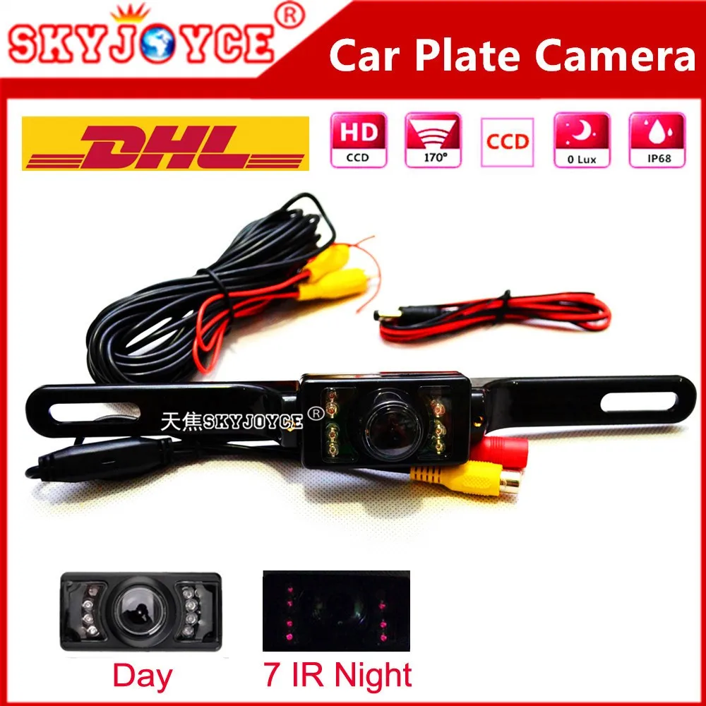 30 X DHL автомобиль пластины камеры заднего вида авто номерной знак камера заднего вида CCD HD провода Парковка детектор камеры черный пластина