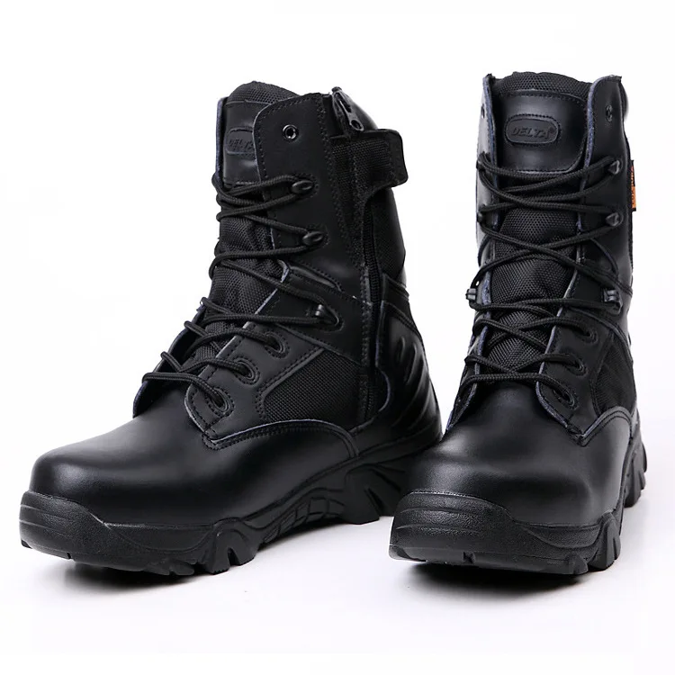 Брендовые мужские ботинки из натуральной кожи; высокое качество; армейские ботинки; дышащие прочные мужские камуфляжные ботинки до середины голени на резиновой подошве