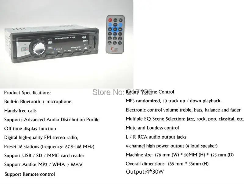 1 din 12 В Bluetooth автомобиля Радио USB SD MMC Порты и разъёмы Электроника для автомобиля в тире FM MP3 аудио стерео плеер