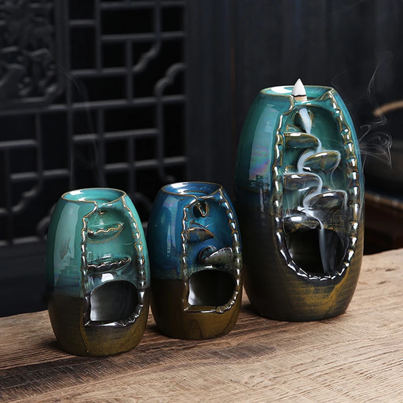 

NEW Backflow Incense Burner Ceramic Aromatherapy Furnace Smell Aromatic Home Office Incense Road Crafts Tower Incense Holder