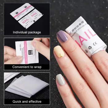 

200Pcs Disposable Nail UV Polish Remover Foil Wraps Cotton Pads Manicure Tool 4