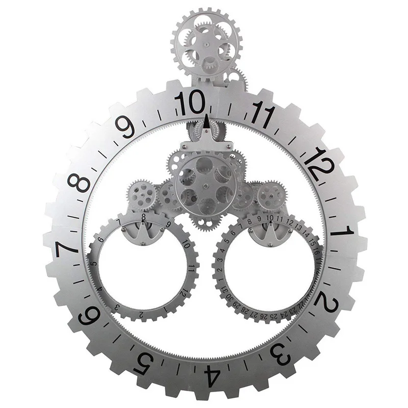 Big Wheel Modern Mechanical Gear Operated Vintage Wall Clock Home Decor GifT 