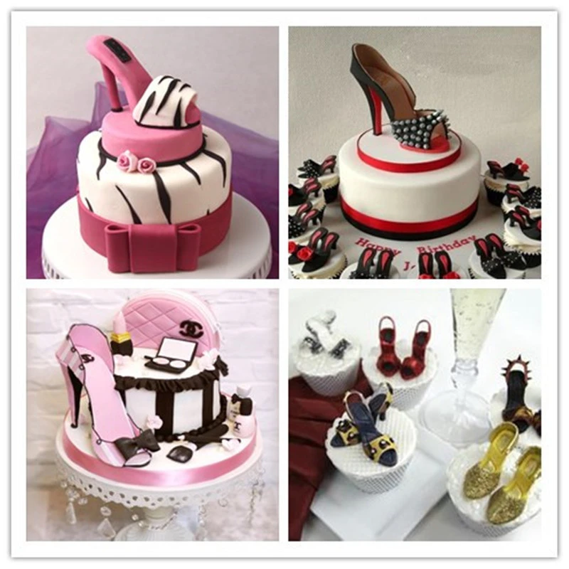 Moule A Gateau Fondant En Silicone Ensemble Complet De Chaussures A Talons Hauts Outils De Decoration De Gateau Accessoires De Cuisine Bricolage Fm1010 Aliexpress