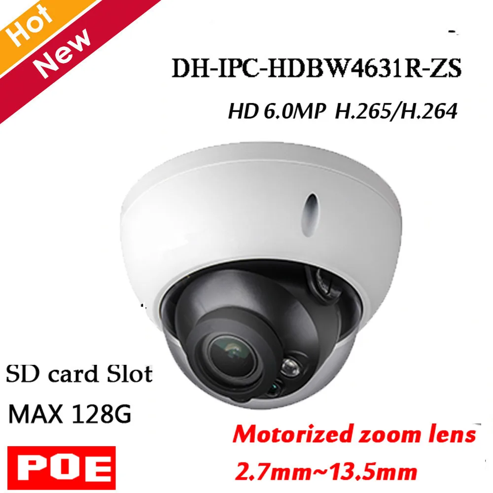 

Original IPC-HDBW4631R-ZS H.265 Motorized zoom lens 2.7mm ~13.5mm 6MP with sd Card slot support maximum 128g IP camera